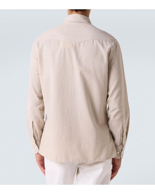 Brunello Cucinelli Natural Ls Cotton Shirt for men