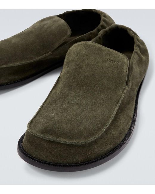Loewe Loafers Flex Aus Veloursleder in Green für Herren