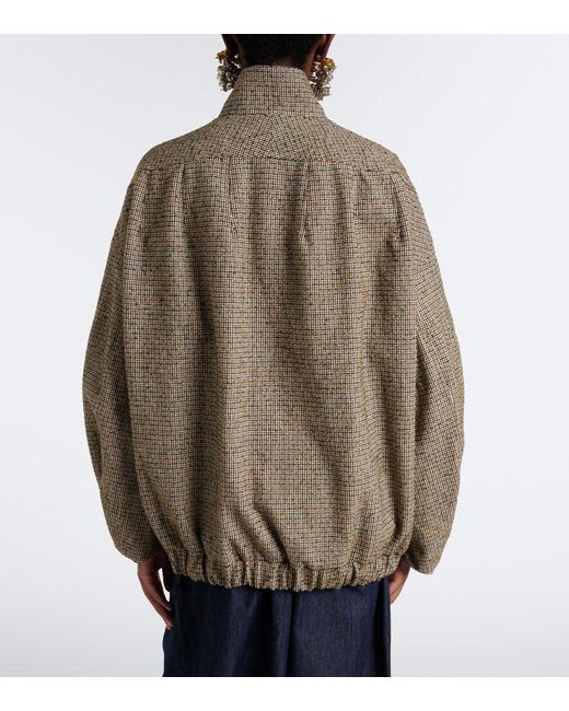 Dries Van Noten Brown Checked Bomber Jacket