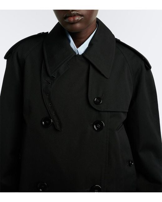 Burberry Black Double-Breasted Cotton Gabardine Jacket