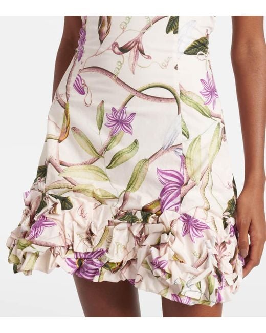 Agua Bendita Multicolor Minikleid Jardin Mutisia Aus Baumwolle