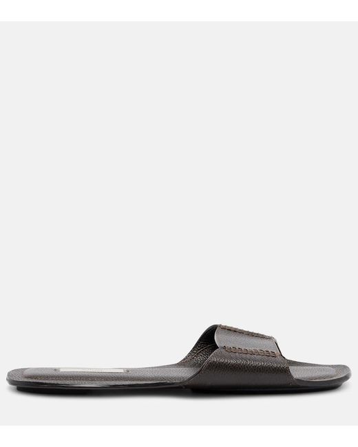 Totême Black Leather Slides