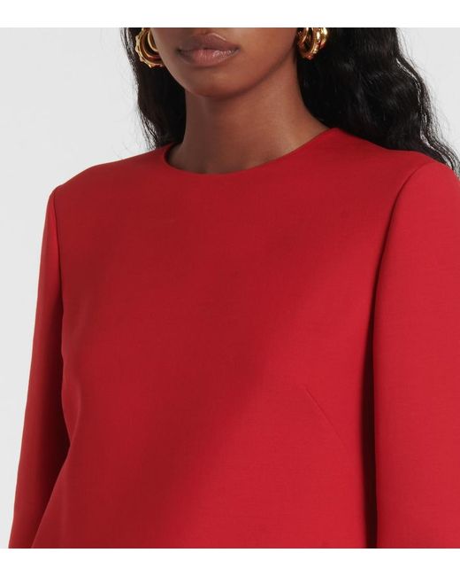 Valentino Red Crepe Couture Ruffled Minidress