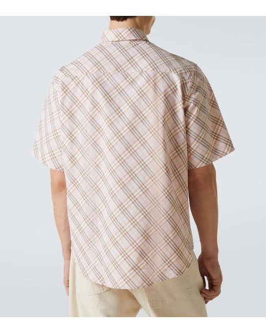 Burberry Natural Check Cotton Bowling Shirt for men