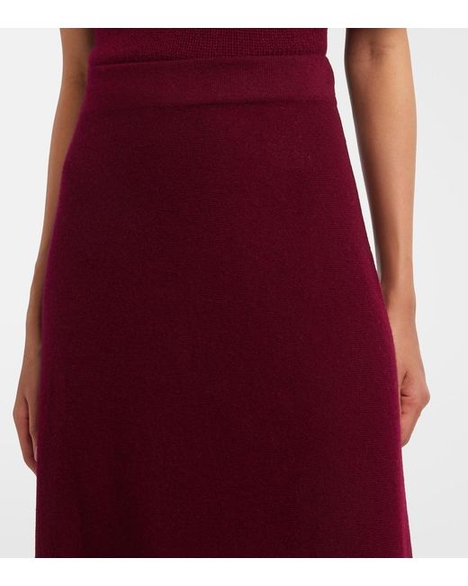 Lisa Yang Red Torie Cashmere Midi Skirt