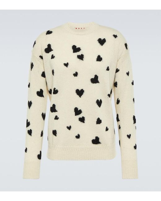 Marni Pullover Aus Wolle Und Alpakawolle in Natural für Herren