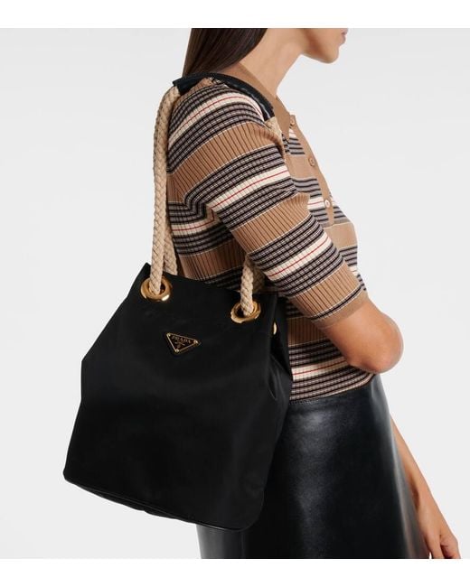 Prada Black Mariner Re-Nylon Small Bucket Bag