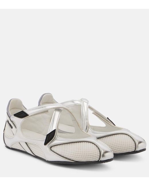 The Attico Metallic Ballerina Flat Floor 01