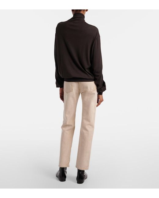 Khaite Natural Finley Cropped Straight Jeans