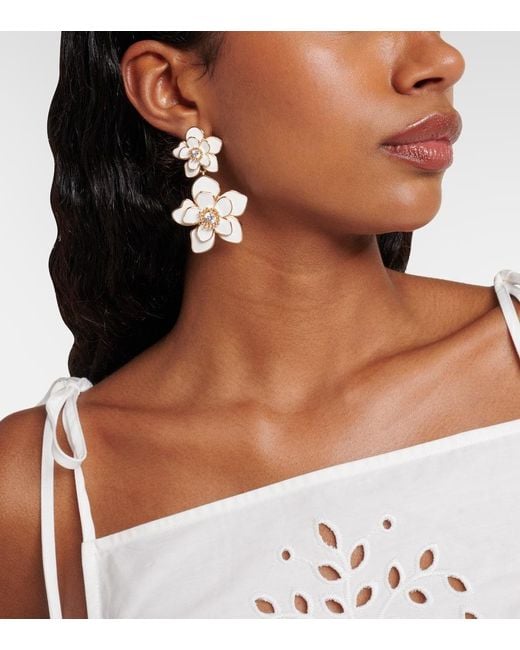 Self-Portrait Metallic Enamel Drop Earrings