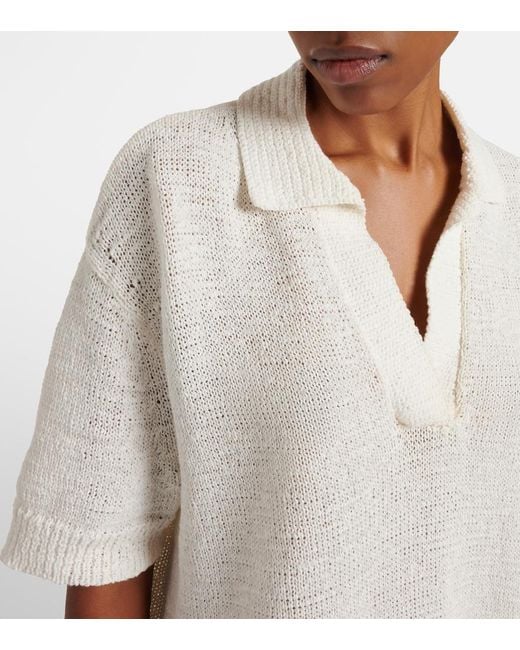Joseph White Rian Oversized Cotton-Blend Polo Shirt