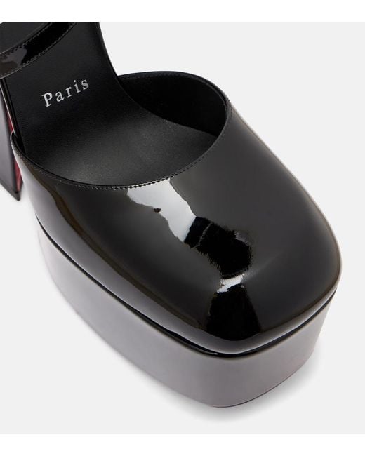 Christian Louboutin Black Aquadorcet Patent Leather Platform Pumps