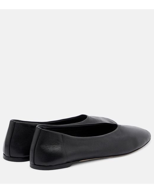 Totême Black Leather Ballet Flats