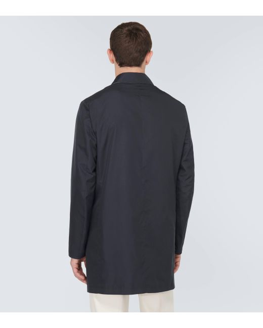 Canali Blue Reversible Trench Coat for men