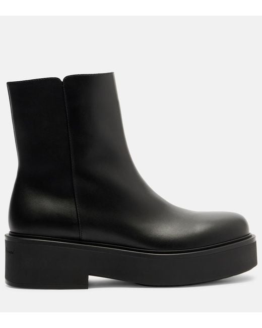 Gianvito Rossi Black Hiro Leather Ankle Boots