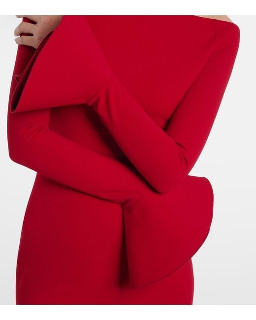 Solace London Red Anica Off-Shoulder Gown