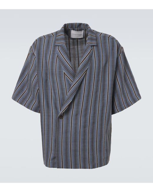 King & Tuckfield Gray Striped Virgin Wool Shirt for men