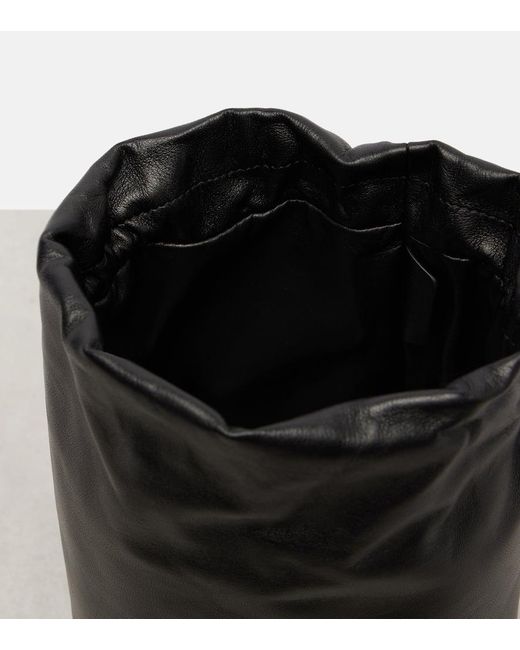 The Row Black Leather Pouch