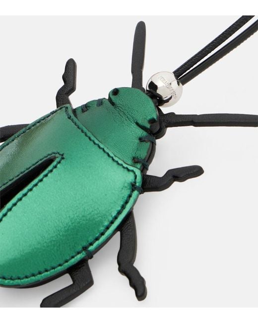 J.W. Anderson Green Beetle Metallic Leather Bag Charm