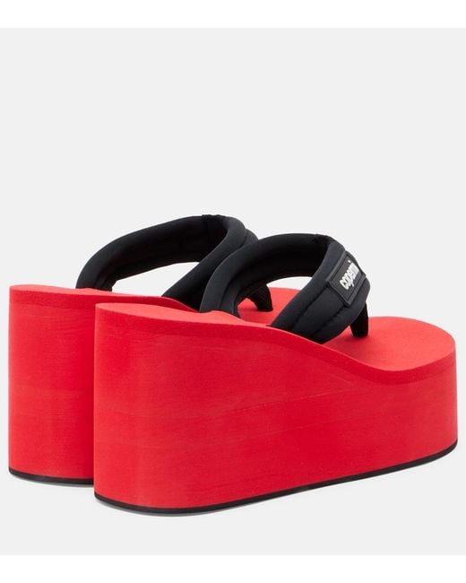 Coperni Red Logo Platform Thong Sandals