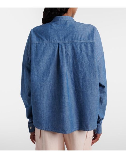Loro Piana Blue Gyles Cotton Chambray Shirt
