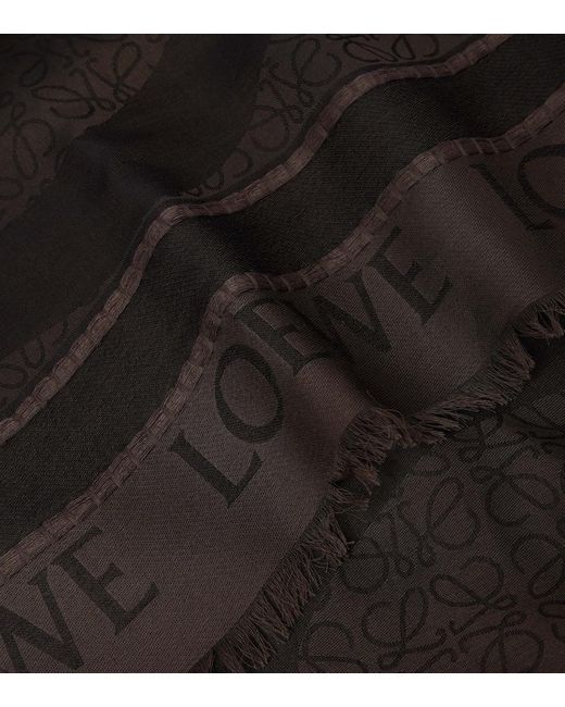 Bufanda de algodon con anagrama Loewe de color Black