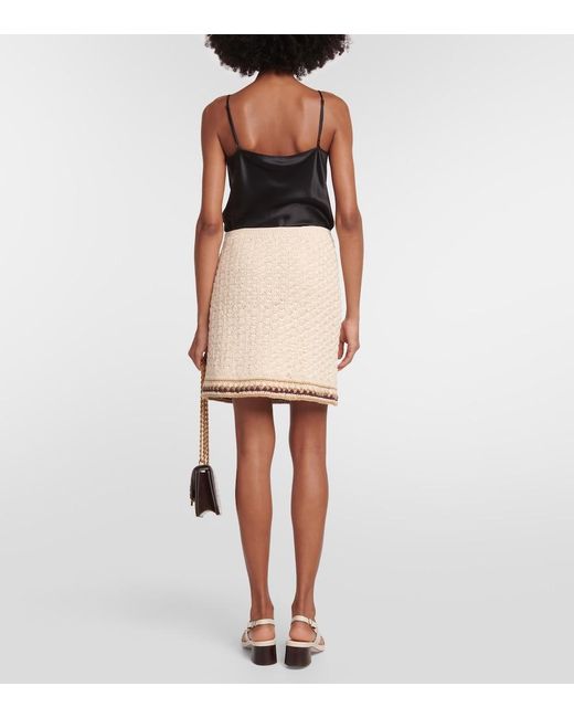 Tory Burch Natural High-Waisted Knitted Skirt
