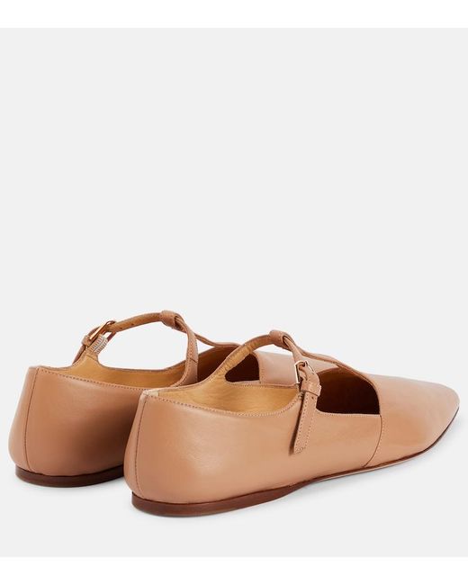 Gabriela Hearst Brown Lola Leather Ballet Flats