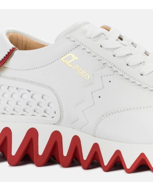 Christian Louboutin Loubi Shark Sneakers Aus Leder Und Stretch-material in White für Herren