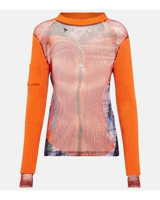 Y. Project Pink X Jean Paul Gaultier Trompe L'Oeil Top