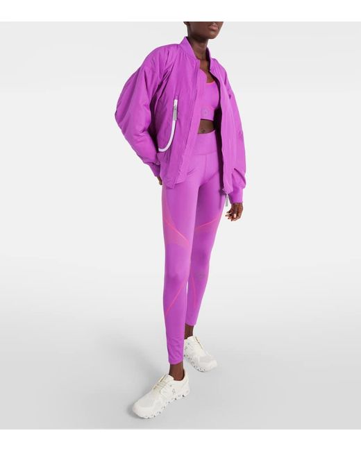 Bomber con applicazione di Adidas By Stella McCartney in Purple