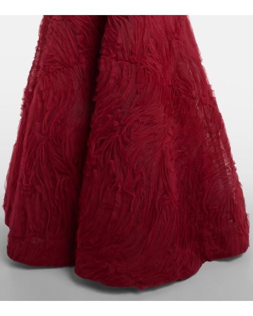 Rebecca Vallance Red Willow Mesh Bustier Gown