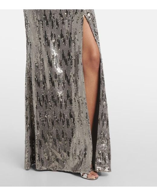 Elie Saab Gray Robe Mit Pailletten