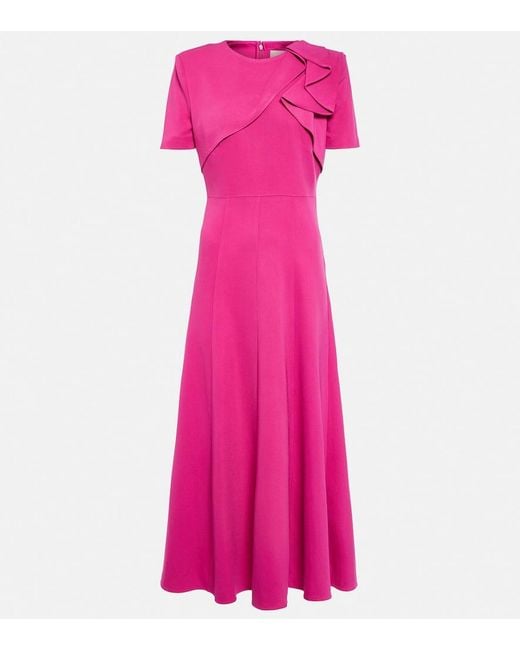 Roland Mouret Pink Asymmetrical Midi Dress
