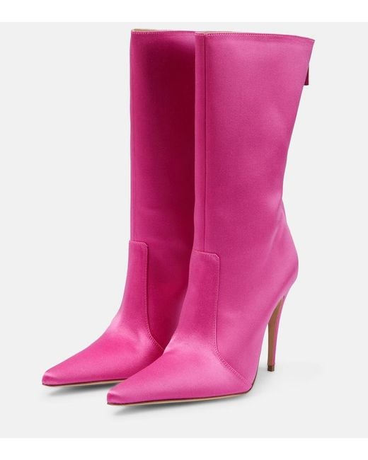 Magda Butrym Pink Satin Sock Boots