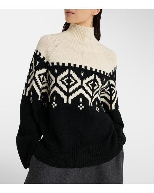 Altuzarra Black Hamilton Fair Isle Wool Turtleneck Sweater