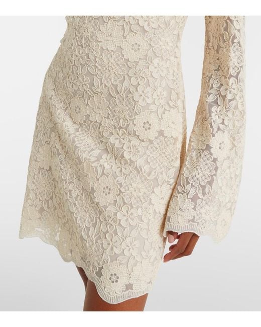 Veronica Beard Natural Teresia Embroidered Tulle Minidress