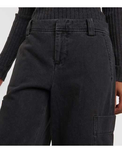 Vince Black Mid-Rise Cargo Jeans