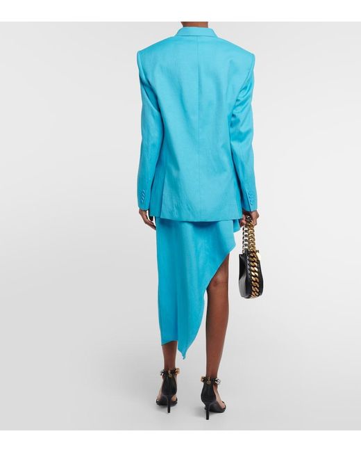 Stella McCartney Blue Double-Breasted Twill Blazer