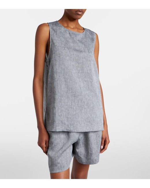 Asceno Gray Cali Linen Top