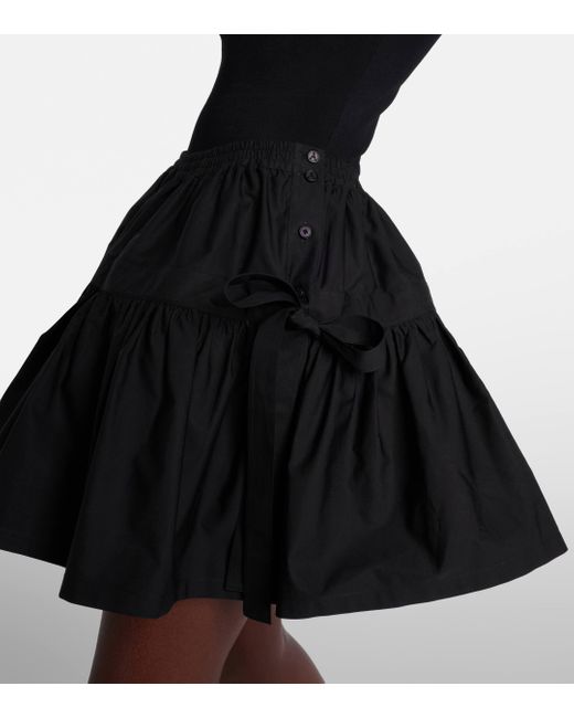 Alaïa Black Deesser Bow-detail Miniskirt