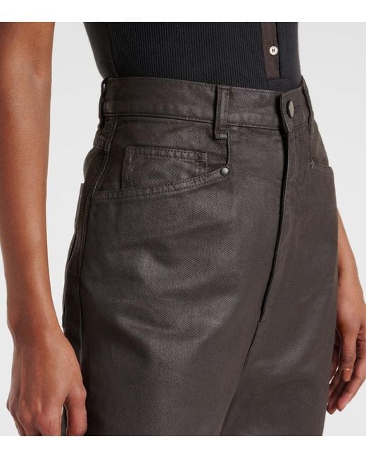 Lemaire Black Weite High-Rise-Hose Aus Baumwolle