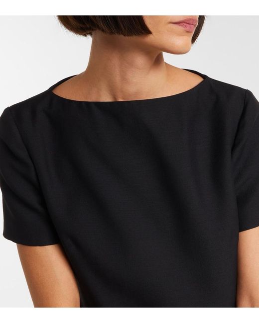 Valentino Black Crepe Couture Ruffled Minidress