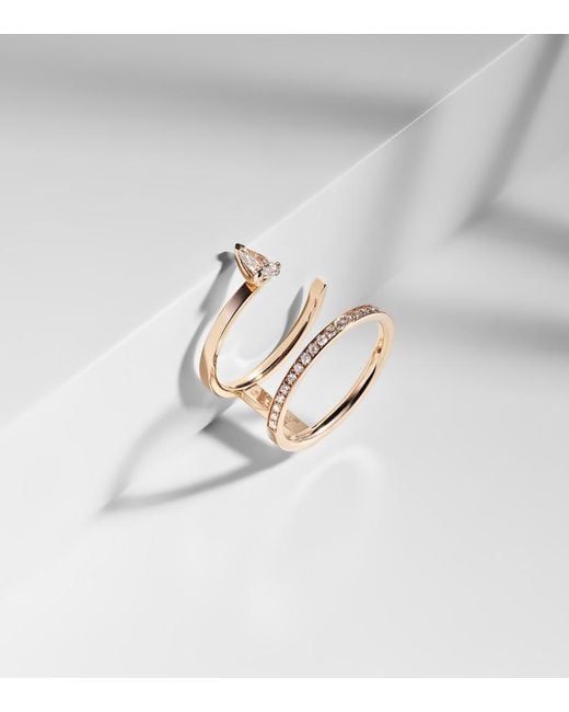 Repossi White Serti Sur Vide 18Kt Rose Ring With Diamonds