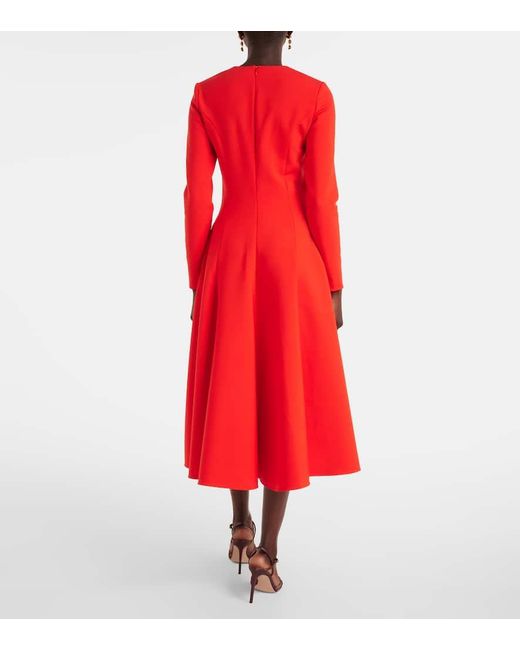 Vestido De Coctel En Mezcla De Lana Oscar de la Renta de color Red