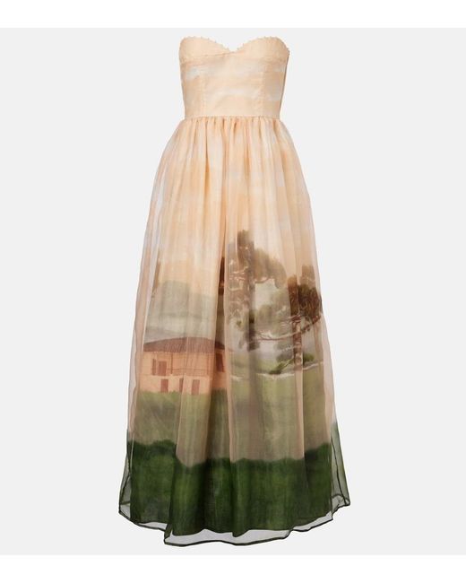 Agua Bendita Green Tonia Paramo Printed Cocktail Dress