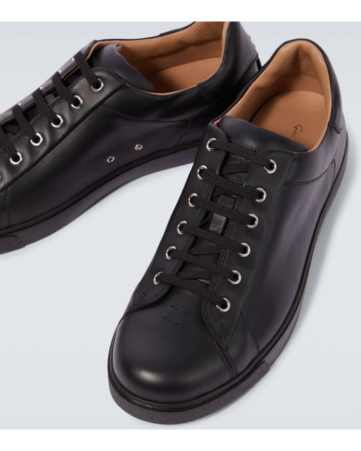 Gianvito Rossi Black Leather Low-top Sneakers for men