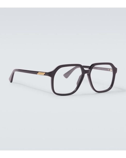 Bottega Veneta Brown Oversized Rectangular Glasses for men
