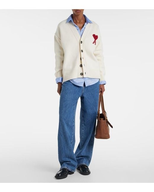 AMI Natural Cardigan Ami De Cour Aus Schurwolle