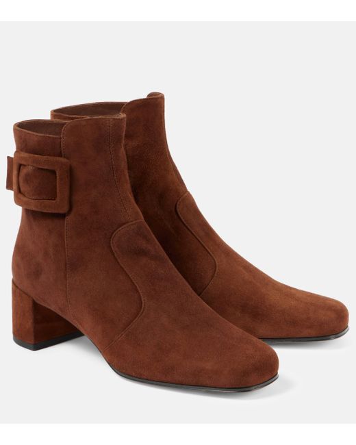 Roger Vivier Brown Tres Vivier Polly Suede Ankle Boots